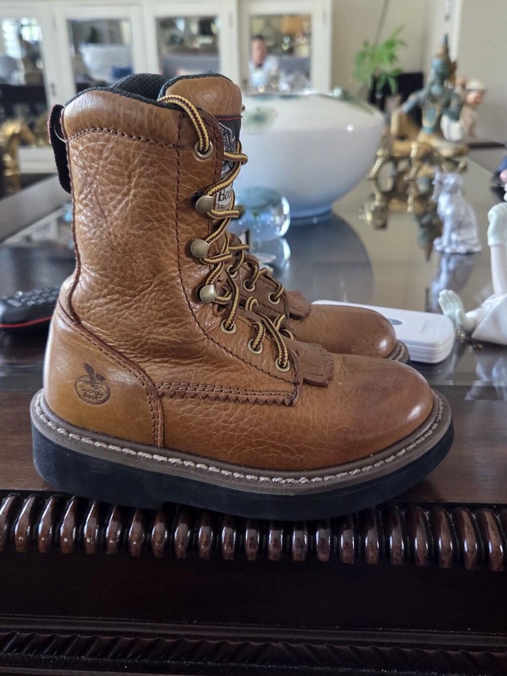Georgia Boot Kids Brown Full Grain  Leather Work Boots